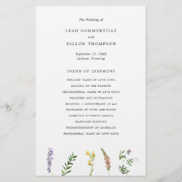 Flyer Programa de Casamento Floral Rústico com Orçamento