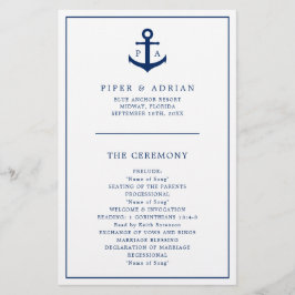 Flyer Programa de Casamento Naval com Orçamento Monogram