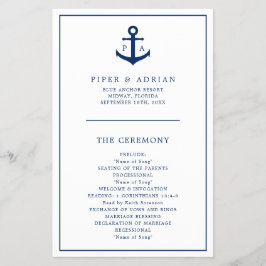 Flyer Programa de Casamento Naval com Orçamento Monogram