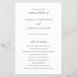 Flyer Programa de Casamento Neutro Moderno Elegante