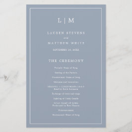 Flyer Programa de Casamento Simples Elegante Monograma A