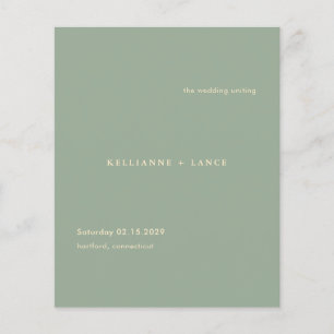 Flyer Programa de Casamento Simples em Verde Salgueiro M