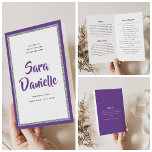 Flyer Programa de Dobragem do Bat Mitzvah, Púrpura, da G<br><div class="desc">Você vai adorar o papel usado para este programa - ele é muito mais pesado que o papel de cópia e é perfeito para seus programas descartáveis. Use a modelo para preencher suas informações. A Ferramenta Design pode ser usada para alterar a fonte (tamanho, estilo, cor) e adicionar mais linhas...</div>