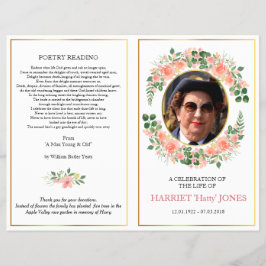 Flyer Programa de dobras funerárias mães, rosa rosa e ou