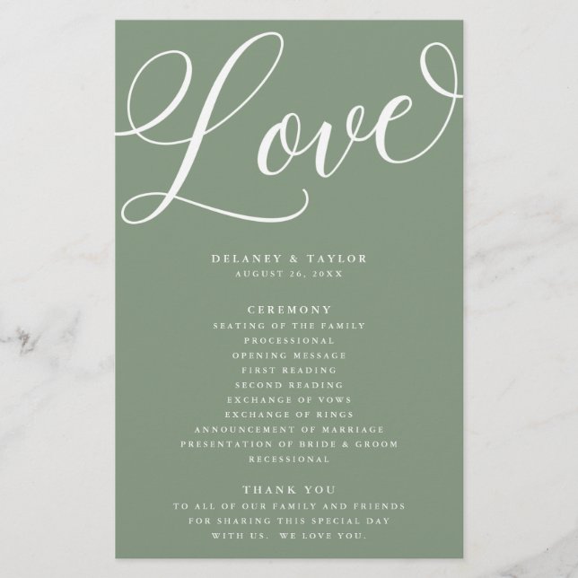 Flyer Programa de Livro Verde Moderno Floreado, Sage (Frente)