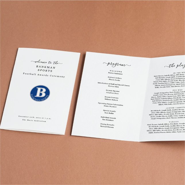 Flyer Programa de Softball em Banquete de Futebol para P (Criador carregado)