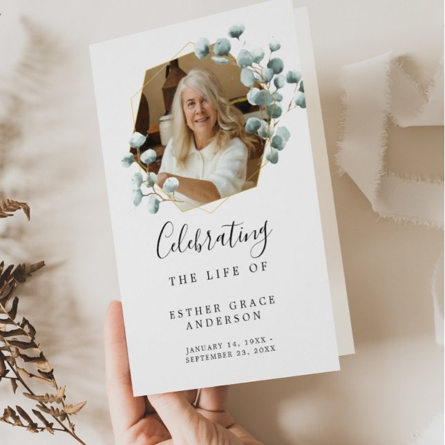 Flyer Programa Dobrável de Funeral Celebração de Vida Fo (Criador carregado)