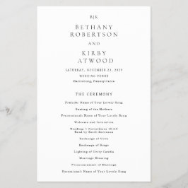 Flyer Programa Elegante de Casamento de Orçamento Clássi