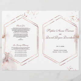 Flyer Programa Elegante Dourado de Casamento de Frame Wa
