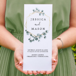 Flyer Programa Eucalyptus Greenery Trifold Wedding