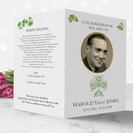 Flyer Programa fúnebre católico irlandês, memorial (pape