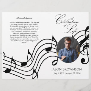 Flyer Programa Funeral Bi-Fold Pink Hydrangeas