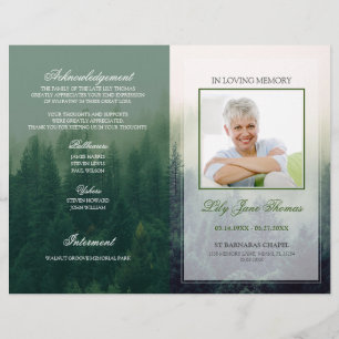 Flyer Programa Funeral Florestal Cerimônia Memorial