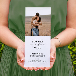 Flyer Programa Moderno de Casamento Triplicado