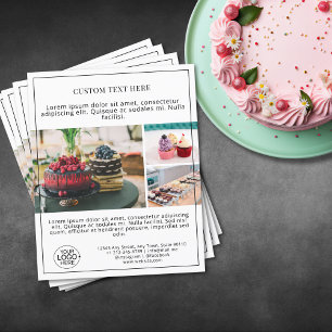 Flyer Promoção Branca da Grade de Fotografias do Logotip