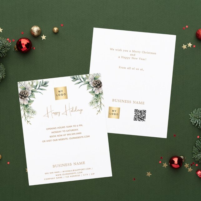 Flyer promoção comercial de QR de pinho de Natal (Criador carregado)