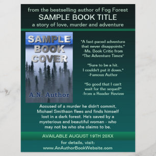 Flyer Promoção de Autor Escritor Capa de Livro Verde Pre