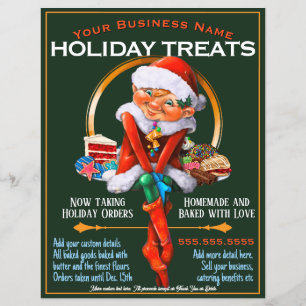 Flyer Promoção de Catering de Biscoitos de Natal