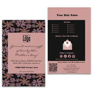 Flyer Promoção de Certificado de Presente do Salão para 