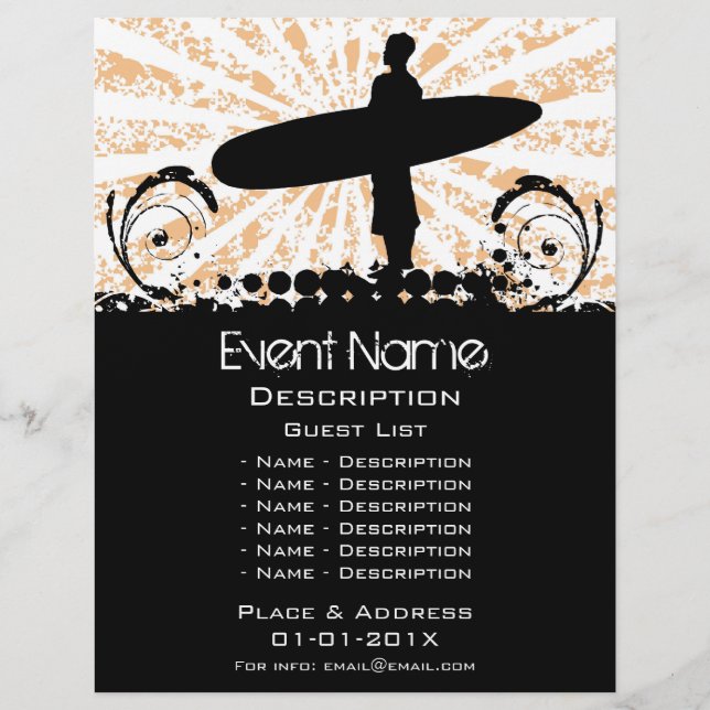 Flyer Promoção de Evento de surf (Frente)