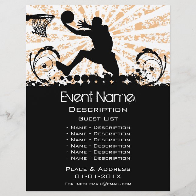 Flyer Promoção de eventos de basquetebol (Frente)