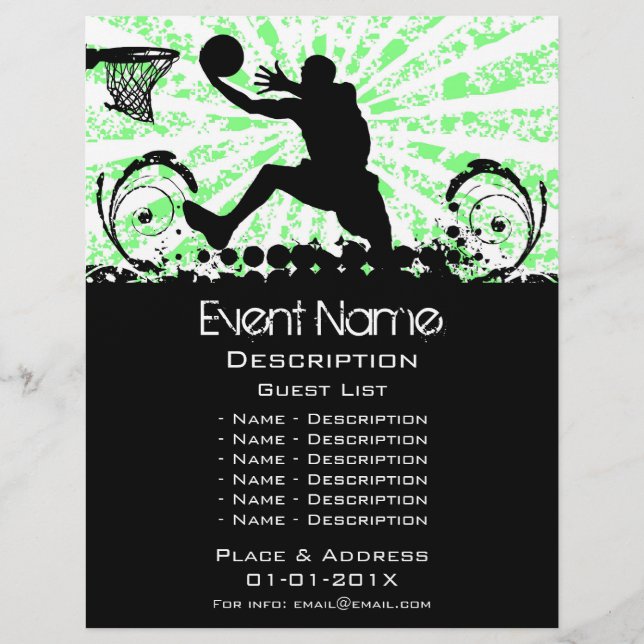 Flyer Promoção de eventos de basquetebol (Frente)