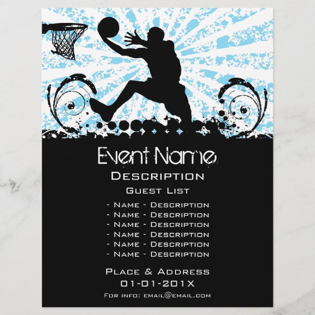 Flyer Promoção de eventos de basquetebol (Frente)