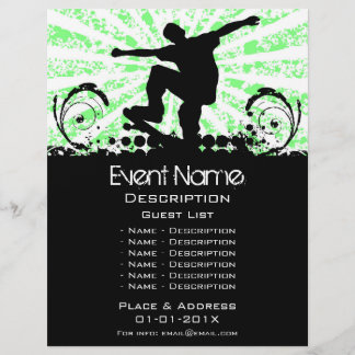Flyer Promoção de eventos de skate