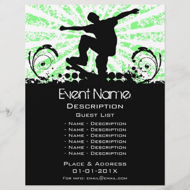 Flyer Promoção de eventos de skate (Frente)