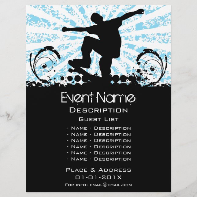 Flyer Promoção de eventos de skate (Frente)