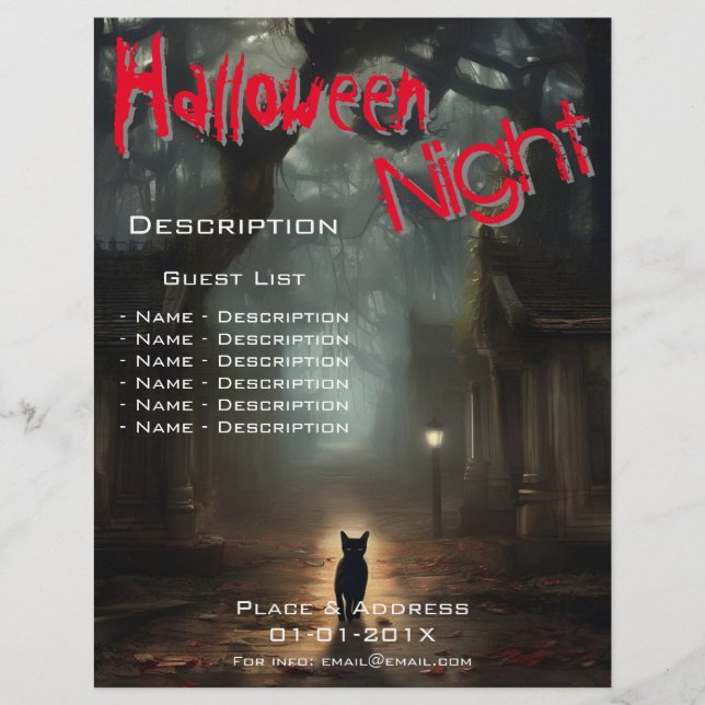 Flyer Promoção de eventos do Halloween (Frente)