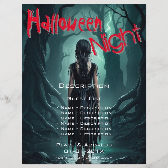 Flyer Promoção de eventos do Halloween (Frente)