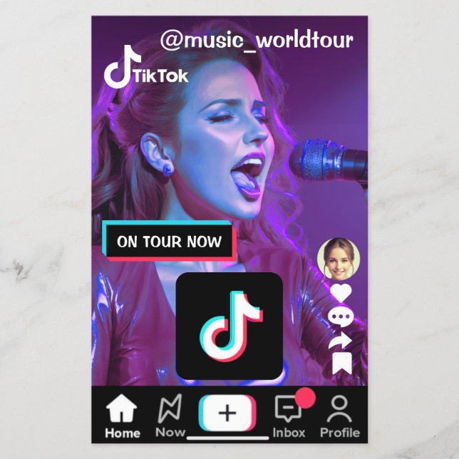 Flyer Promoção de foto de tiktok personalizada (Frente)