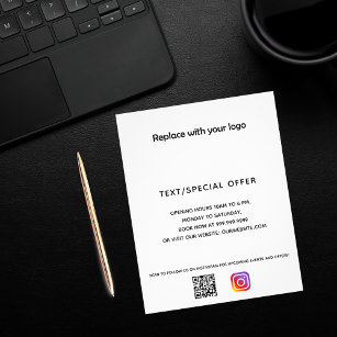 Flyer Promoção de instagrama de código qr do logotipo co