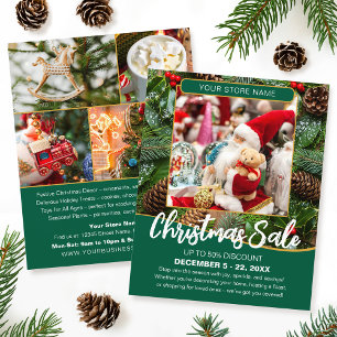 Flyer Promoção de Natal Compras Festivas Negócios Verdes