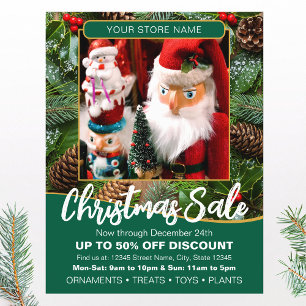 Flyer Promoção de Natal Personalizada Foto Verde Negócio