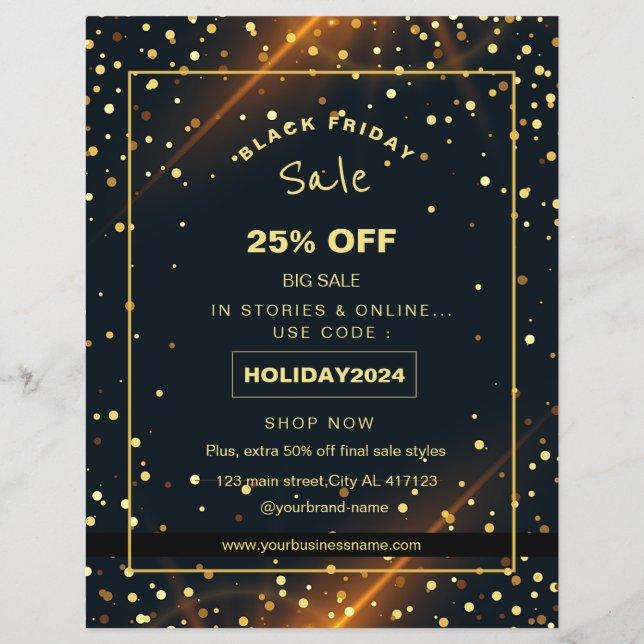 Flyer Promoção de venda de férias Beautiful Golden Spark (Frente)