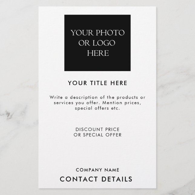 Flyer Promocional de Fotografia do Logotipo Empresarial  (Frente)