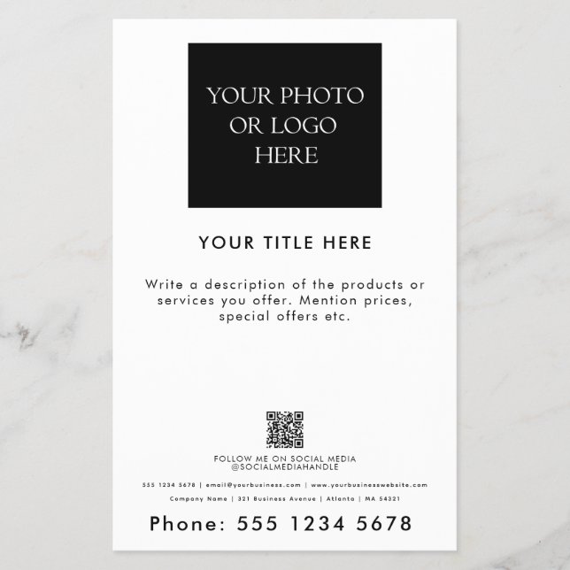 Flyer Promocional de fotos com logotipo profissional par (Frente)