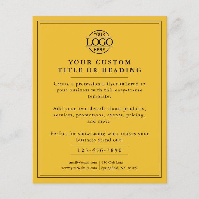 Flyer Promocional de Logotipo de Empresa Simples Amarelo (Frente)