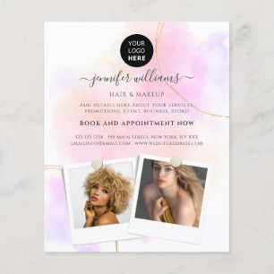 Flyer Promocional de logotipo de foto personalizado cor-