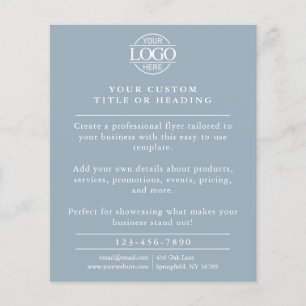 Flyer Promocional de logotipo de negócios azul empoeirad