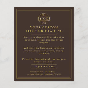 Flyer Promocional de logotipo para empresas Dourado e ma