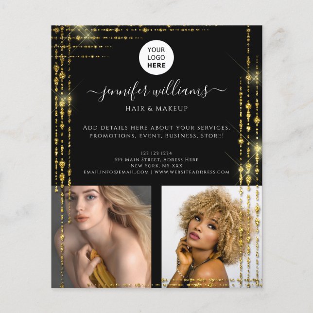 Flyer Promocional de logotipo personalizado moderno Blac (Frente)