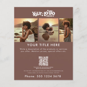 Flyer Promocional de Negócios Belo Cabelo Terracotta