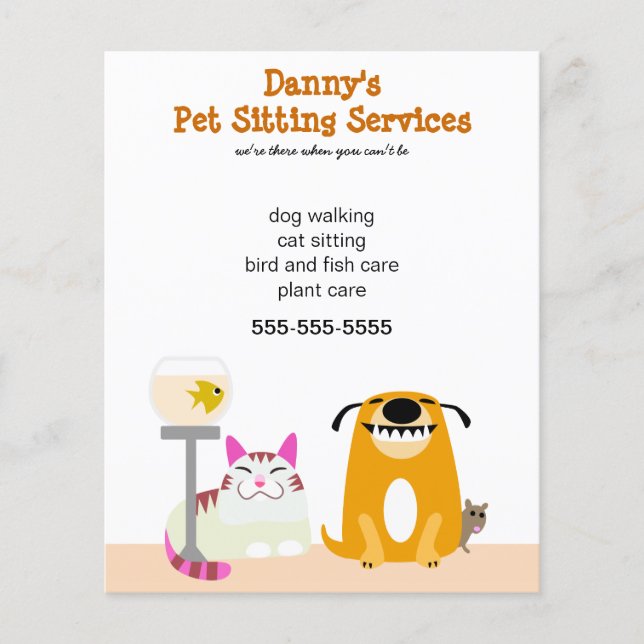 Flyer Promocional de Pet Sitter (Frente)