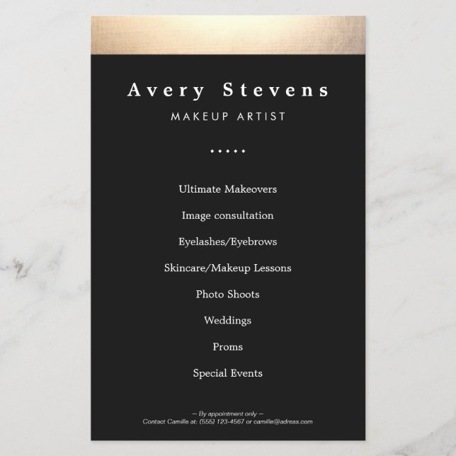 Flyer Promocional de Salão da Bela Dourada e Negra (Frente)