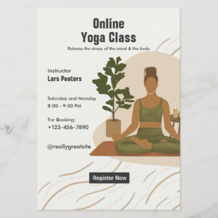 Flyer Promocional Online Yoga Classes