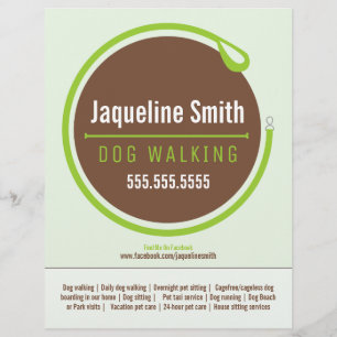 Flyer Promocional Verde de Leash Loop Walker