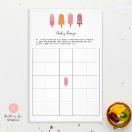 Flyer Pronto para o Jogo de Atividade do Bingo do Chá de